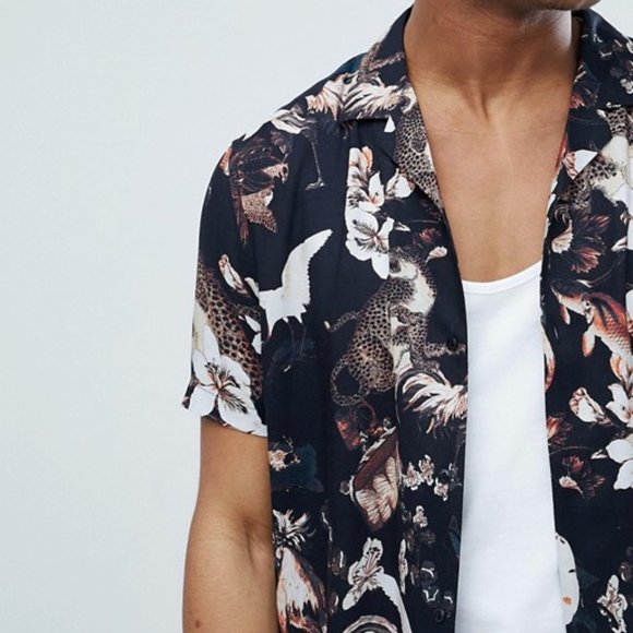 ASOS Other - ASOS Chinoiserie Print Revere Shirt